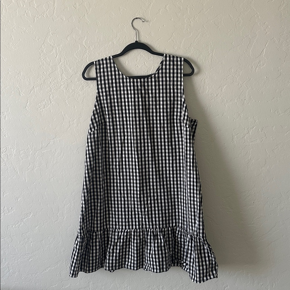 J.crew Black and White Gingham Dress